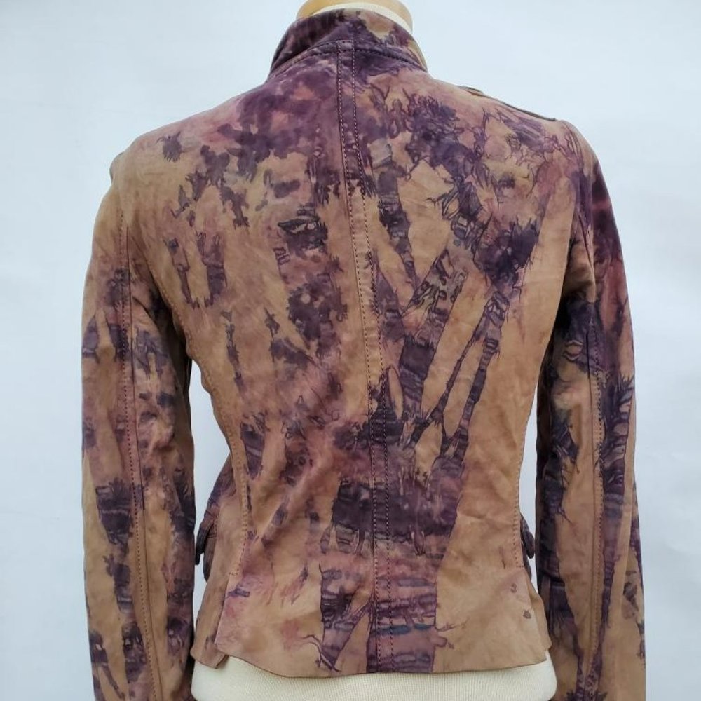 D&G suede leather biker military jacket 4 6 gray red Black brown tan purple M 44